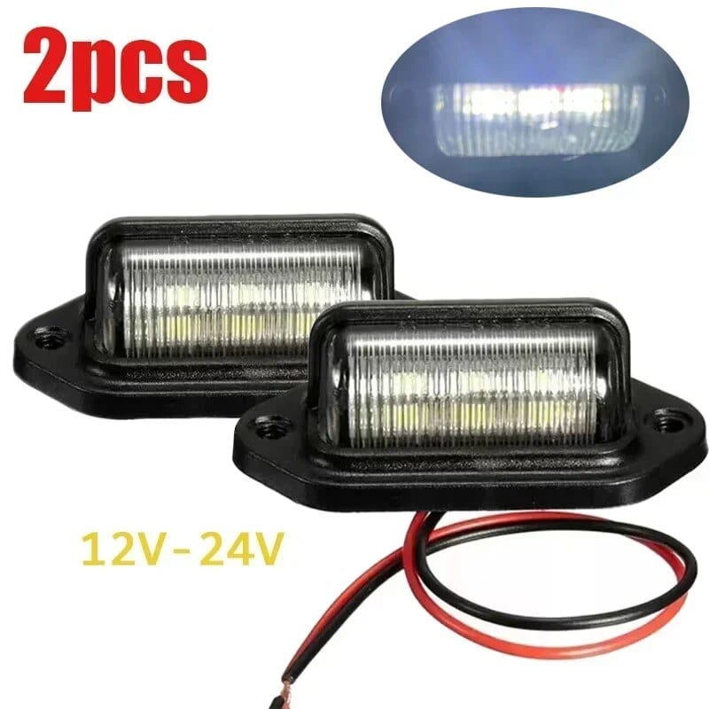 2Pcs 6 LED License Plate Lights Universal Car Truck RV Trailer Van License Taillight Waterproof Rear Lamps Tools Accessories