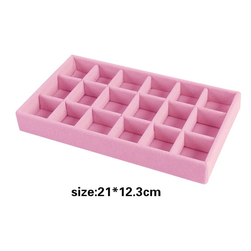 Hot Sales Fashion Portable Velvet Jewelry Ring Jewelry Display Organizer Box Tray Holder Earring Jewelry Storage Case Showcase