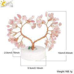 7 Chakras Natural Crystal Money Tree with Agate Slices Love Heart Lucky Tree for Life Fengshui Home Decor Wealth and Luck G831