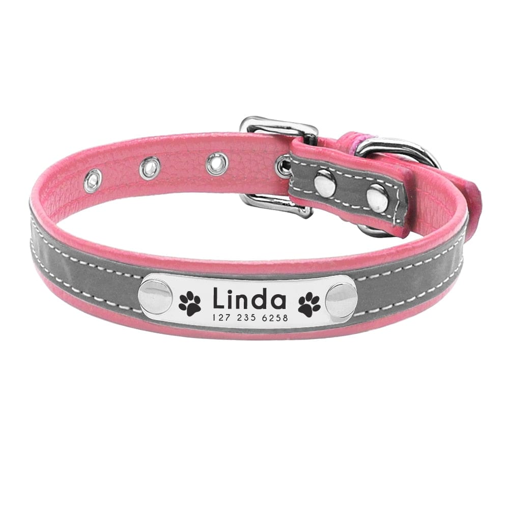 Leather Cat Collar Personalized Cat Collar For Puppy Small Dogs Pet Kitten Nameplate Collar Free Engraving Adjustable - Wowza