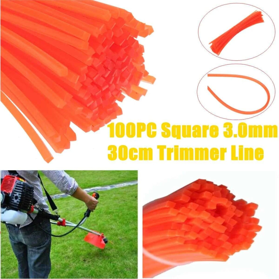 3mm Square Trimmer Line 100/200pcs CUT Brushcutter Strimmer Trimmer Cord Line Wire For Garden Tool Wire Lawn Mower Accessory