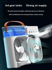 Portable Fan Air Conditioners USB Electric Fan LED Night Light Water Mist Fun 3 In 1 Air Humidifie For Home