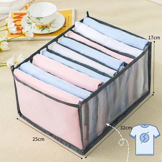 Jeans Compartment Storage Box Closet Clothes Drawer Mesh Separation Box Stacking Pants Drawer Divider Can Washed Home Organizer - Wowza