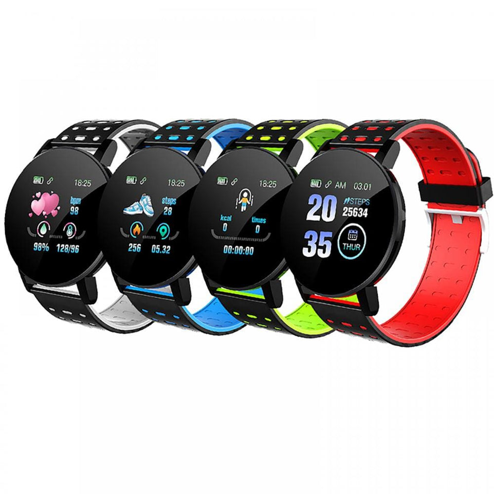 119 Smart Watch Men Women Heart Rate Blood Pressure Monitoring Bluetooth Smartwatch Fitness Tracker Watch Sport For Android IOS