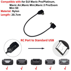 Data Cable OTG Remote Controller to Phone Tablet Connector USB TypeC IOS Extend for DJI Mavic MINI/2/3 Pro/SE/Pro/Air/Mavic 2/3