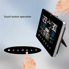 Weather Station Alarm Clock Multifunction Thermometer Hygrometer Touch Screen Wireless Sensor Sunrise Sunset