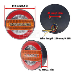 1/2/4pcs 12V 24V LED Trailer Truck Rear Tail Light Taillight Reverse Brake Lights Car Boat Bus Caravan Flowing Turn Signal Lamp