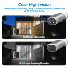 4MP Wireless Solar Camera Outdoor Surveillance Integrated Battery Wifi Camera Humanoid Detection Flash Alarm Night Vision