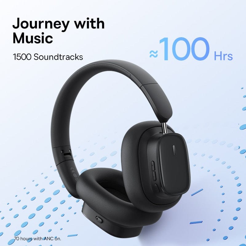 Baseus Bowie H1i Wireless Headphone Bluetooth 5.3 38db ANC Noise Cancellation Hi-Res 3D Spatial Audio Over the Ear Headsets 100H