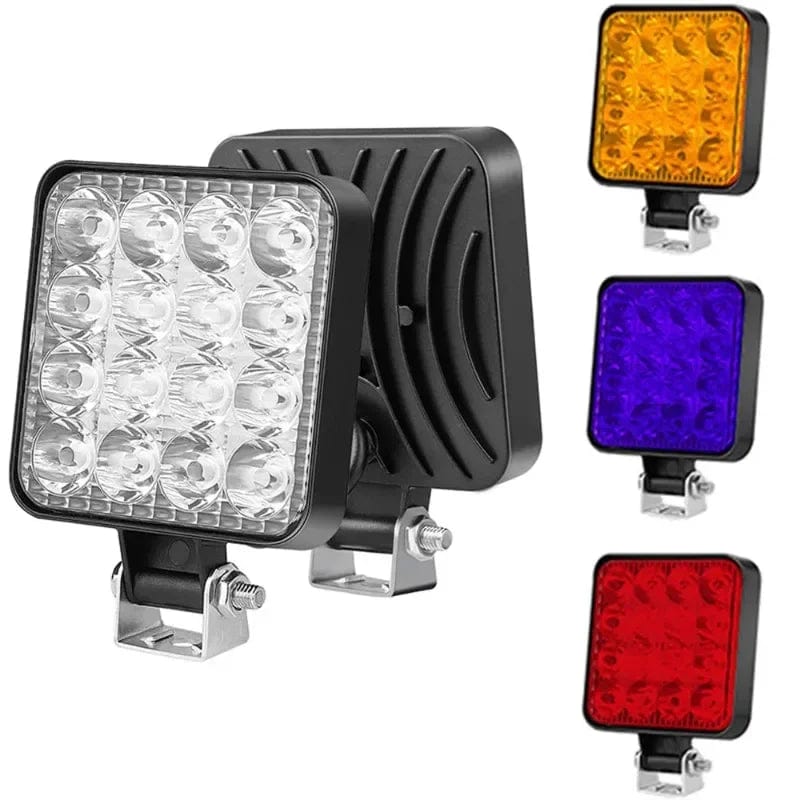 LED Work Light for Car, Tractor, Truck, 4X4 Accessories, SUV Off-Road LED Fog Lamp, Headlight Spotlight, 48W, 16LED, 12V, 24V