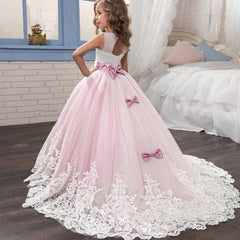 2023 Summer Girls Dress Long Bridesmaid Kids Dresses For Girls Children Princess Dress Party Wedding Dress 3 10 14 Years Vestido