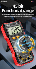 Digital Multimeter True RMS Handheld High Precision Tester NCV AC/DC Voltage Current Resistance Ohm Tool