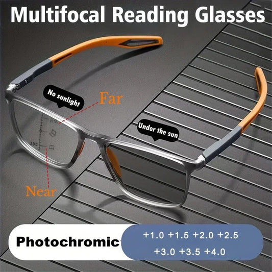 Reading Glasses Photochromic TR90 Anti-blue Light Multifocal New Progressive Near Far Eyewear Men Women Sports Eyeglasses