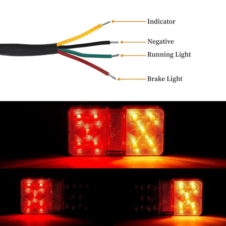 LED Tail Lights 2Pcs 12V 24V 10 Taillight Turn Signal Indicator Stop Lamp Rear Brake Light For Car Truck Trailer