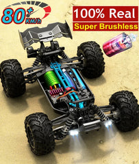 4WD 1:16 80KM/H Super Brushless 50KM/H Brushed RC Car 4x4 Off Road Remote Control High Speed Drift Monster Truck Toy  Kids Adult