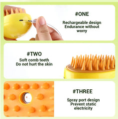 Cat Dog Brush Steam Brush Electric Sprayer for Massage Pet Grooming tool Shedding 3 in 1 Electric Sprays Massage Combs