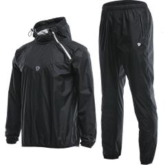 VANSYDICAL Sauna Suit Men Gym Clothing Set Hoodies Pullover Sportswear Running Fitness Weight Loss Sweating Sports Jogging Suit