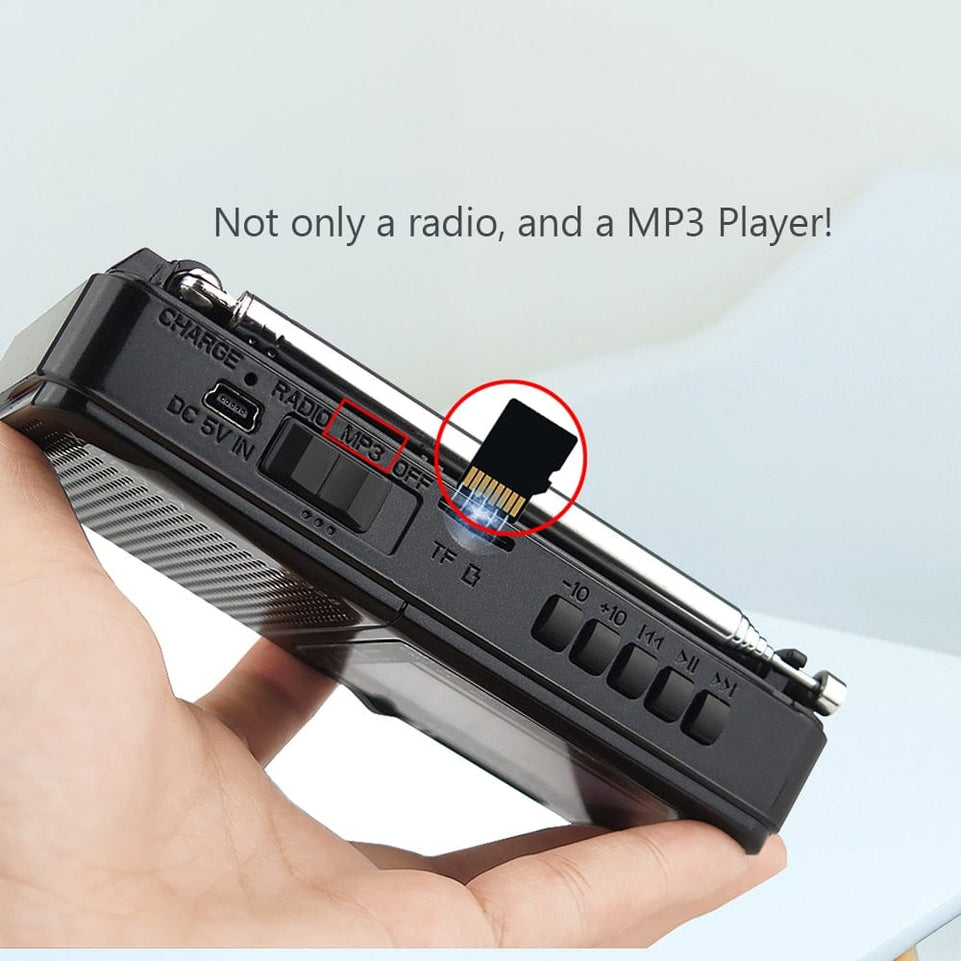 FM Radio AM SW Portable Shortwave Radio Band MP3 Player With TF Card Jack 4Ω/3W Radio Receiver