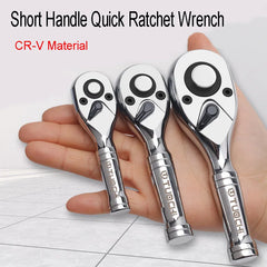 72 Teeth Quick Socket Mini Ratchet Wrench Spanner 1/4 3/8 1/2 Big Medium and Small Fly Two-way Horns Short Handle Repair Tool