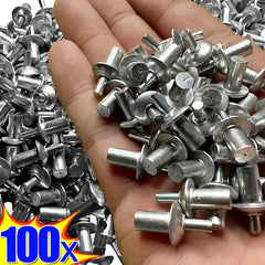 100 x Hammer Drive expansion Rivets Percussion Expansion Aluminium nail Head Piercing Knock Type Small tapping screws Fasteners