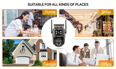 9MP 6K HD WiFi IP Camera Outdoor 8x Zoom Three Lens Dual Screen PTZ Camera Auto Tracking Home Security CCTV Surveillance 8MP Cam