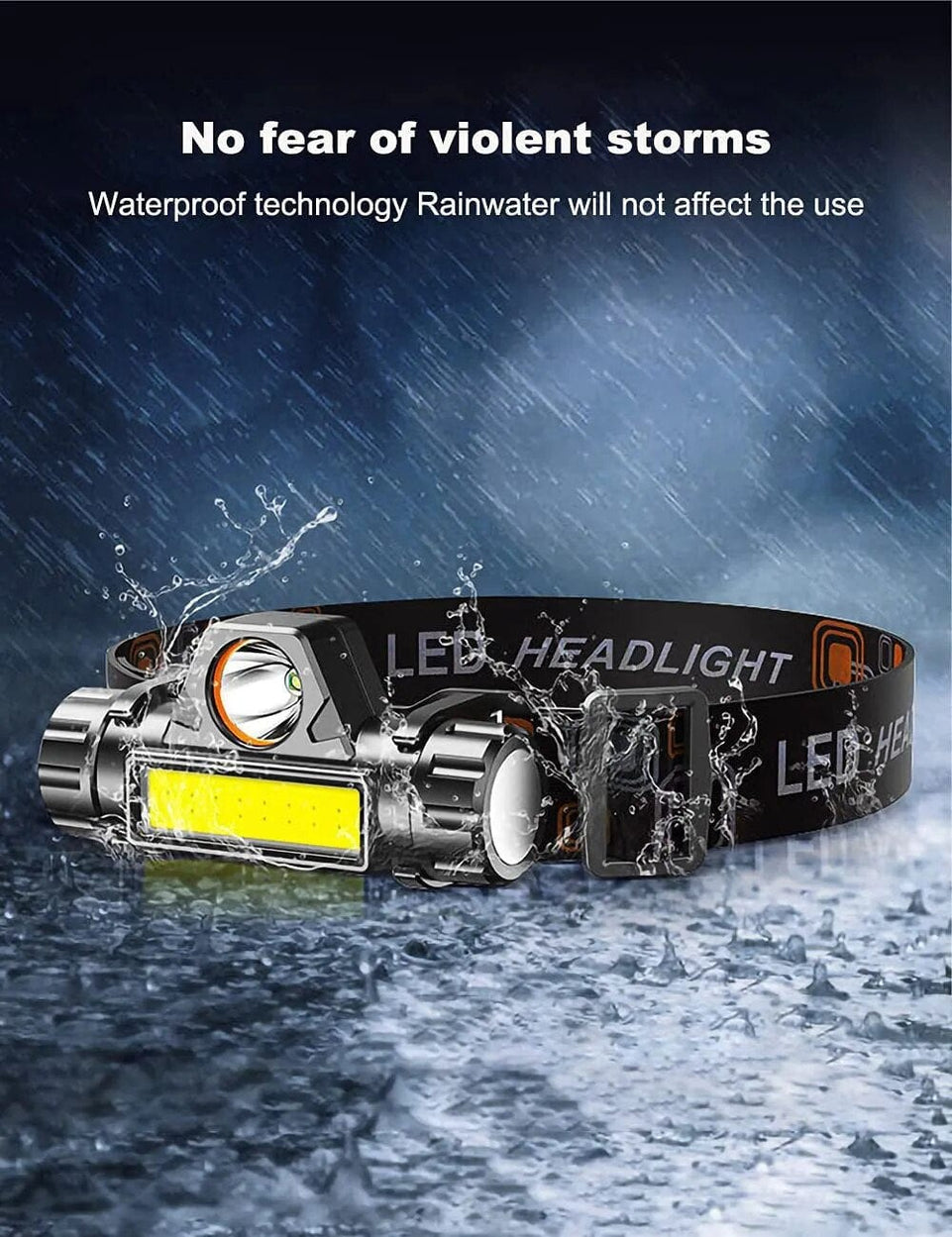 Led Head Torch USB Rechargeable Powerful LED Headlamp XPE+COB Hunting Headlight Waterproof Head Torch with Tail Magnetic