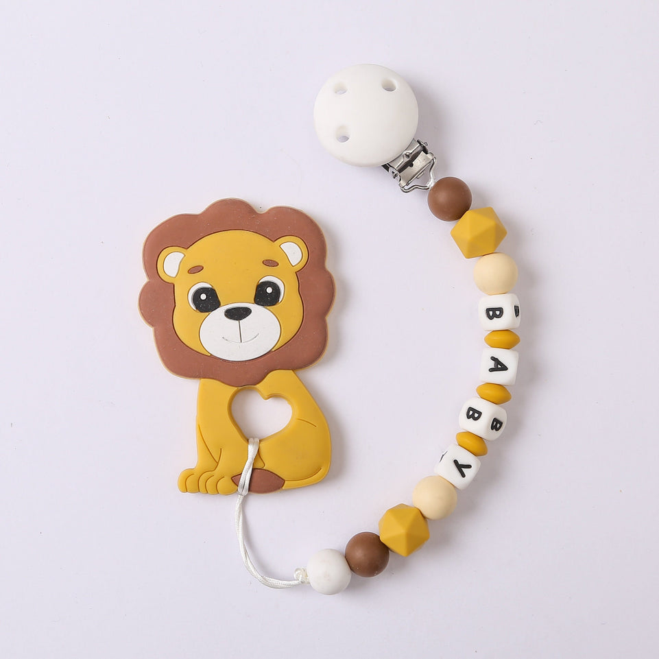 Tiny Rod BPA Free Food Grade Silicone Teethers Cartoon Animals Shape Pacifier Clips DIY Accessories Baby Teething 1pc Let's Make