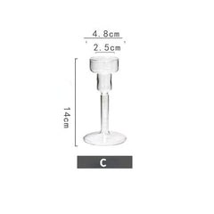 Vintage Glass French Style Candlestick Crystal Glass Candle Holders Simple Wedding Romantic Candlelight Dinner Home Decoration