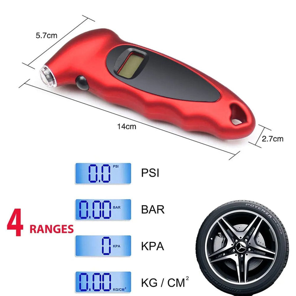 Digital Tyre Pressure Gauge Backlight LCD Tyre Air Monitoring Meter 150PSI High Precision Handheld Tester Tool for Car Truck