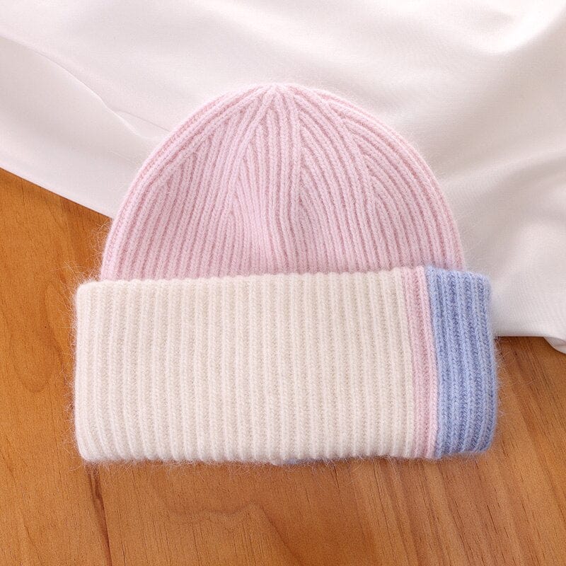 Rabbit Fur Beanies Soft Warm Fluffy  Winter Hat for Women Angora Knitted Hat  Skullies Beanies Female Bonnet Woman Knit Cap