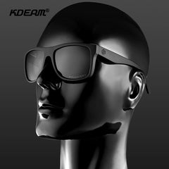 Polarised Sunglasses Men Sports Tridimensional Brand Logo TR90 Square Sun Glasses All Black With Zipper Case KD0721