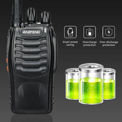 2/4PCS 12W Walkie Talkie Dual Band Portable Long Range Standby UHF 400-470MHz USB Ham Two Way Radio for Hunting