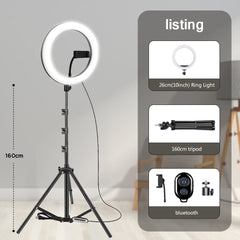 10" 26cm LED Selfie Ring Light Photography Video Light RingLight Phone Stand Tripod Fill Light Dimmable Lamp Trepied Streaming