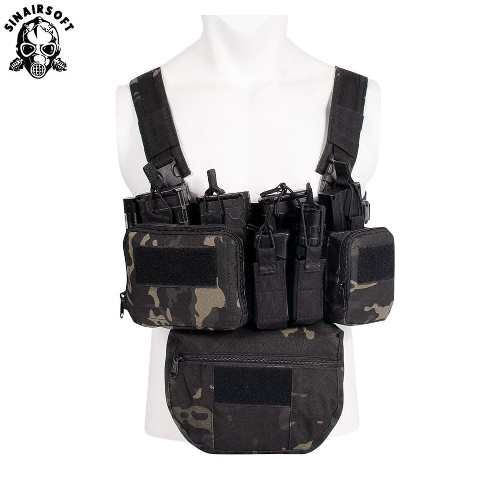 SINAIRSOFT CS Match Wargame TCM Chest Rig Airsoft Tactical Vest Military Gear Pack Magazine Pouch Holster Molle 500D Nylon Swat