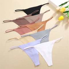 3PCS Seamless Thong Women Thin Strap Low Waist High Flexibility Panties Sexy Underwear Ladies Briefs T-back Comfortable Women