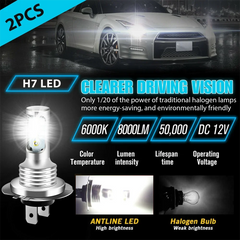 4 PCS H7 LED Headlight Bulbs High Low Beam 6000K Super White Lights Car Fog Lights Auto DRL H4 H8 H8 H11 Cob Chips 12V 24V 80W