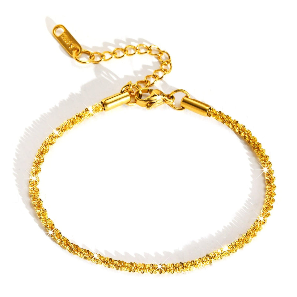 Charm Stainless Steel Snake Chain Bracelet for Women Girls Gold Color Herringbone Link Bracelet Bohemian Jewelry
