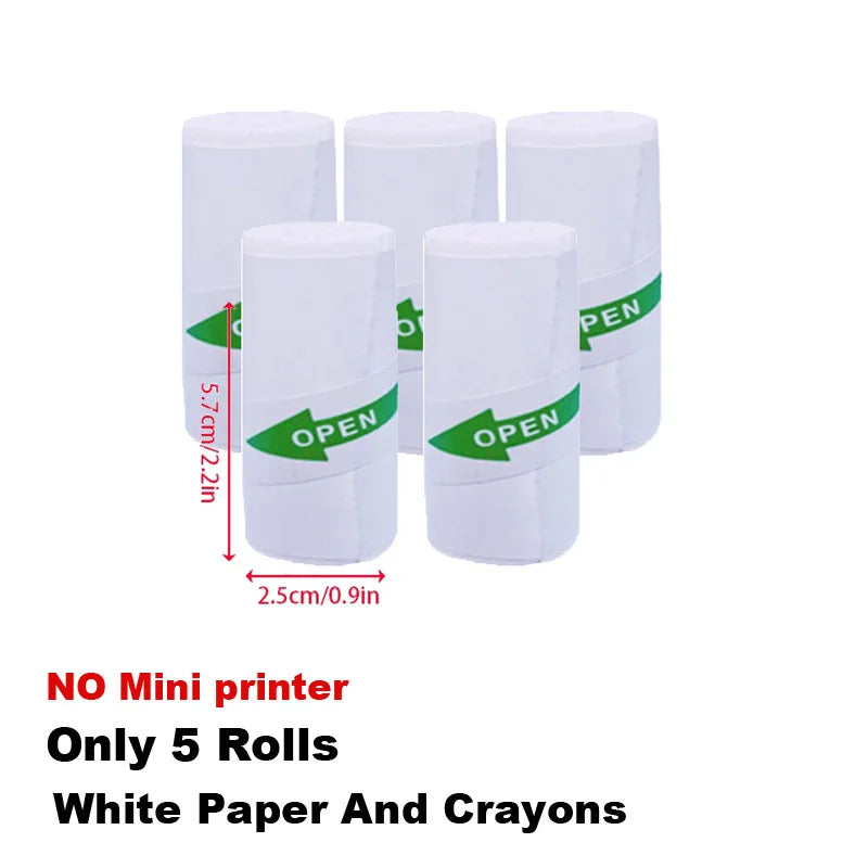 Mini Pocket Printer, Wireless BT Connection Thermal Printer For Photos Receipts Notes Memo Label Portable Inkless Gift Printer