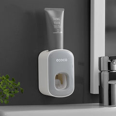 Bathroom Accessories Set Toothbrush Holder Toothpaste Dispenser Wall Mount Toothbrush Cup Storage Rack Toothpaste Squeezer