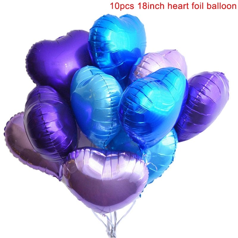 10pcs Multi Rose Gold Heart Foil Balloons Helium Balloon Kids Birthday Party Decorations Wedding Balloons Baby Shower Supplies