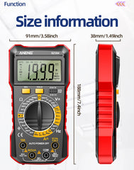 Digital Multimeter True RMS Handheld High Precision Tester NCV AC/DC Voltage Current Resistance Ohm Tool