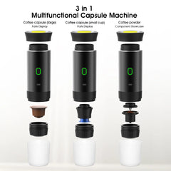 Universal Capsule Coffee Machine Wireless Electric Portable Espresso for Car & Home Camping Powder Travel Coffee Maker