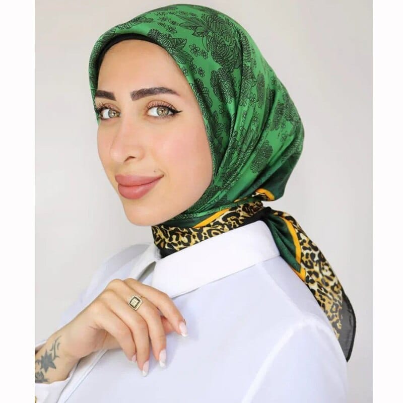 Square Silk Scarves Women 90*90cm Satin Hijab Scarf Muslim Female Chiffon Shawls And Wrap Hair Head Scarves Pareo Bandanna