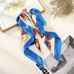 Haimeikang 60*60cm Square Silk Scarf Women Headband Fashion Print Neck Scarfs Office Hair Band Hand Kerchief Female Bandana