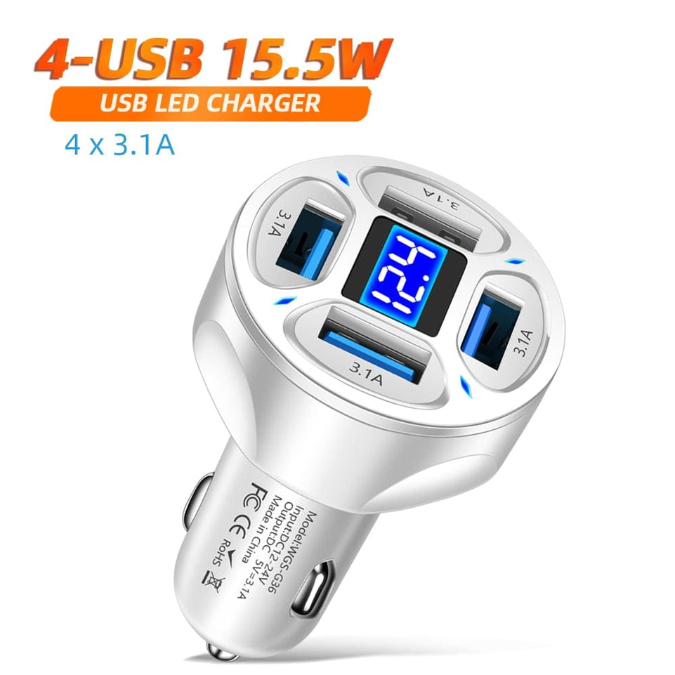 AIXXCO 3 Ports USB Car Charger 12V Quick Charge 3.0 Fast Car Cigarette Lighter For Samsung Huawei Xiaomi iphone Charger QC 3.0