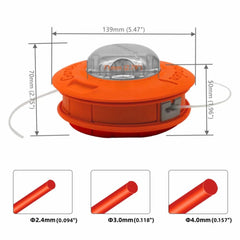 Brushcutter Head Bump Feeder Trimmer Head Brush Cutter, Universal Fit String Trimmer Replacement Bump Head