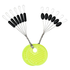 Set Rubber Silicon Space Bean Sea Carp Fly Fishing Black Rubber Oval Stopper Fishing Float Fishing Bobber