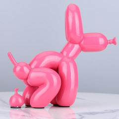 Animals Figurine Resin Cute Squat Poop Balloon Dog Shape Statue Art Sculpture Figurine Craftwork Tabletop Home Decor Accessories