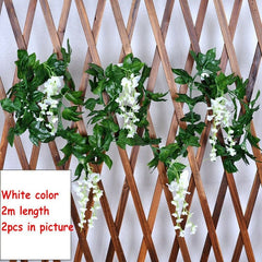 2x 7FT Artificial Wisteria Vine Garland Plants Foliage Trailing Flower flowers Outdoor home office hotel decor