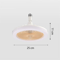 E27 Ceiling Fan 30W E27 Fitting Lighting Lamp with Remote Control for Bedroom Living Home Silent AC Fan